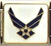 Air Force wings - white background 9mm enamel Italian charm